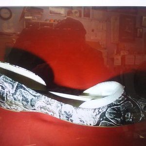 nine west spruce fabric ballet flats silver 10.5